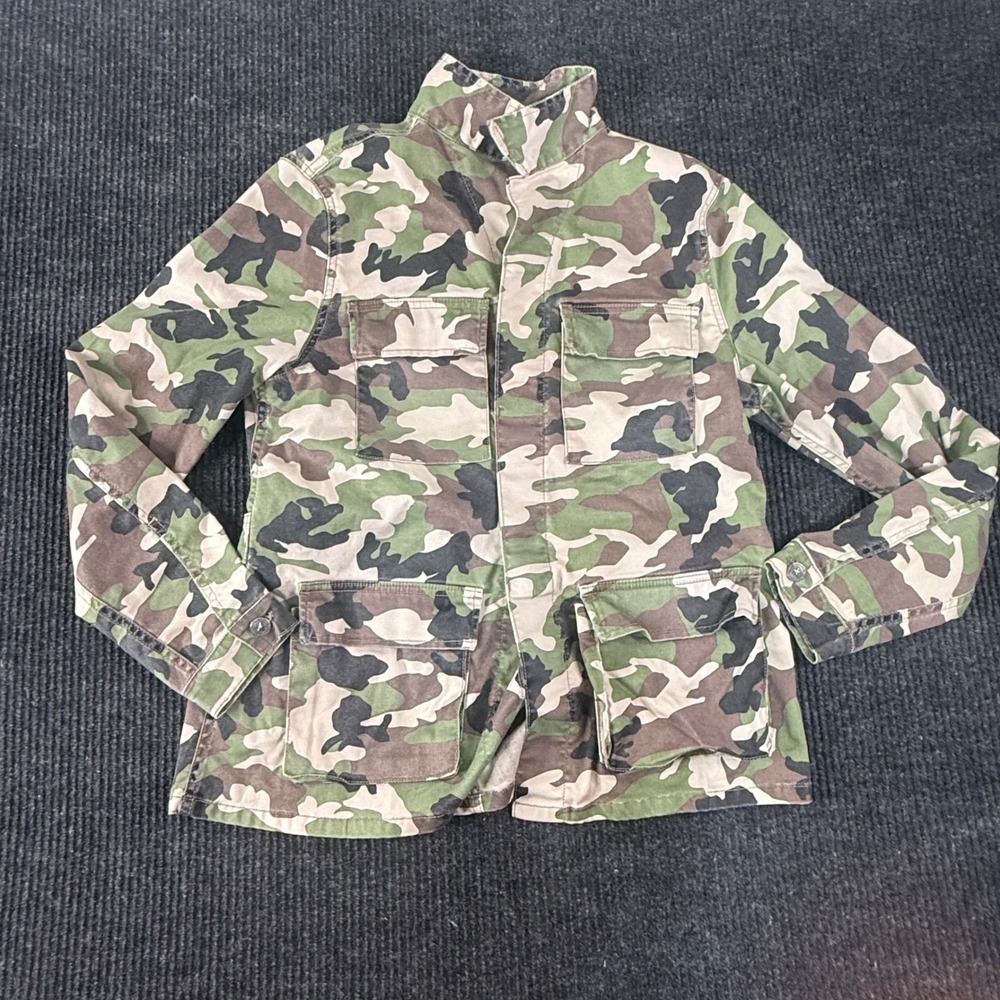 DL1961 Dakota Camo Utility Military Jacket Women's Medium Cotton Stretch Field